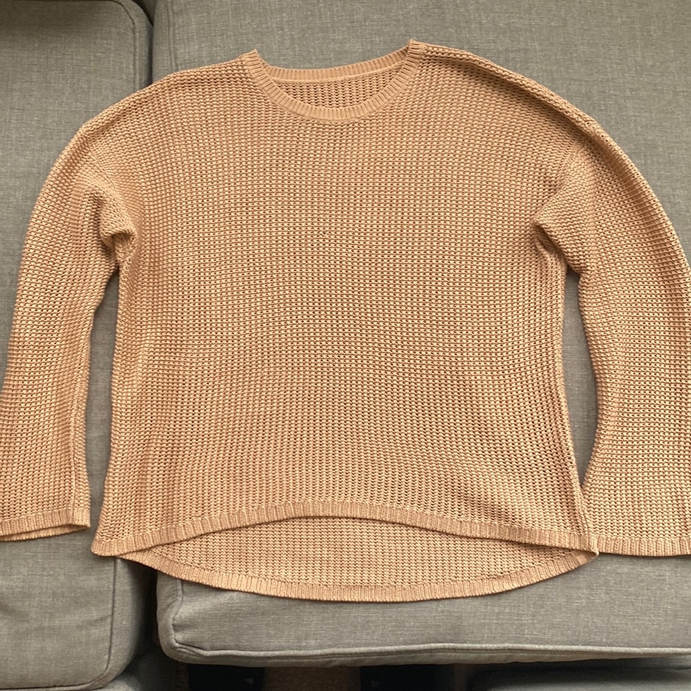 Lululemon camel color cable knit sweater
